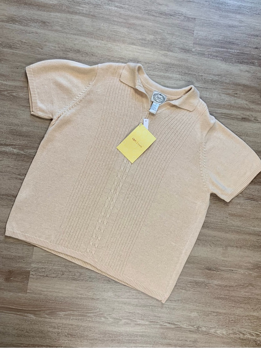 Vintage Stitches In Time QVC Knit Collared Sweater 1X NWT Ramie Cotton
